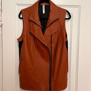 Women's Brown & Black Double Zip Vest